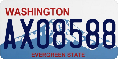 WA license plate AXO8588