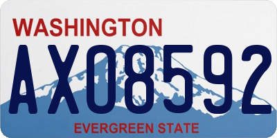 WA license plate AXO8592