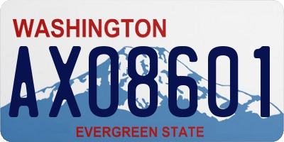 WA license plate AXO8601