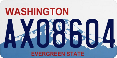WA license plate AXO8604