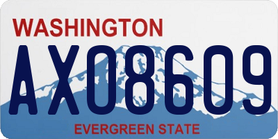 WA license plate AXO8609