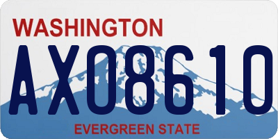 WA license plate AXO8610