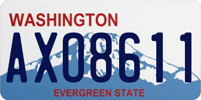 WA license plate AXO8611