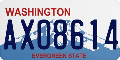WA license plate AXO8614