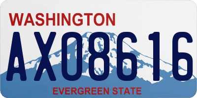 WA license plate AXO8616