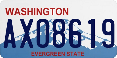 WA license plate AXO8619