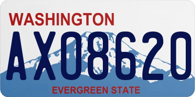 WA license plate AXO8620