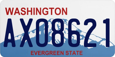 WA license plate AXO8621