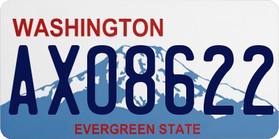 WA license plate AXO8622