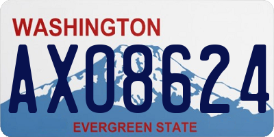 WA license plate AXO8624