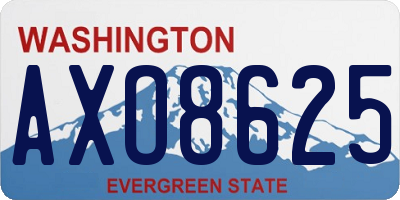 WA license plate AXO8625