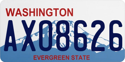 WA license plate AXO8626