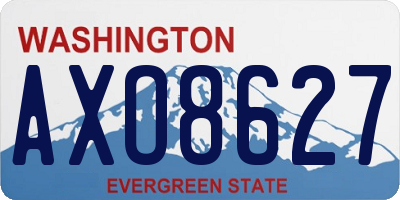 WA license plate AXO8627