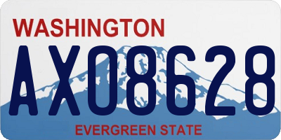WA license plate AXO8628