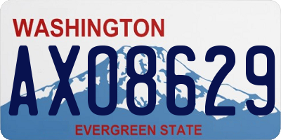 WA license plate AXO8629