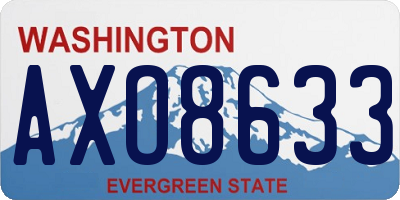 WA license plate AXO8633