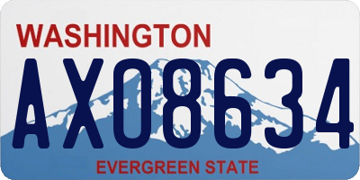 WA license plate AXO8634