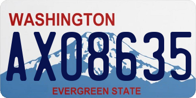 WA license plate AXO8635