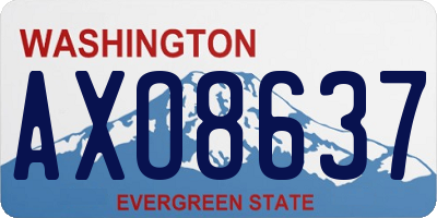 WA license plate AXO8637