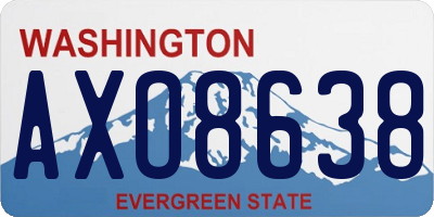 WA license plate AXO8638