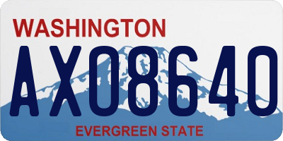 WA license plate AXO8640