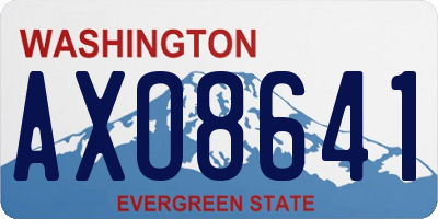 WA license plate AXO8641