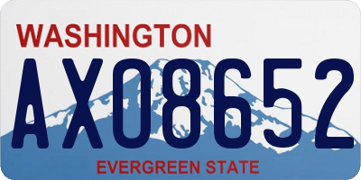 WA license plate AXO8652