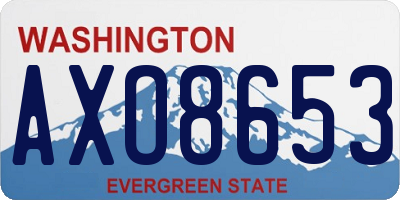 WA license plate AXO8653