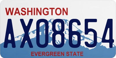 WA license plate AXO8654