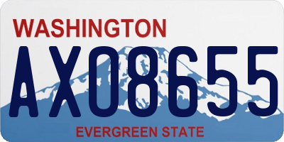 WA license plate AXO8655
