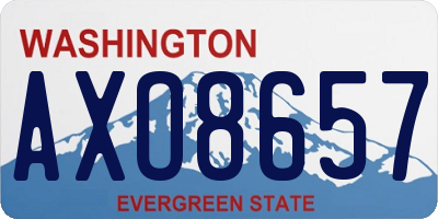WA license plate AXO8657