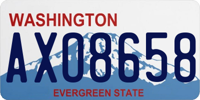 WA license plate AXO8658