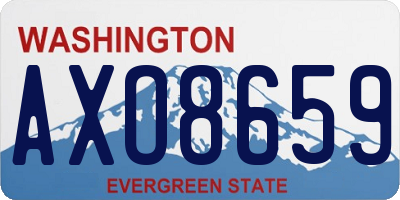 WA license plate AXO8659