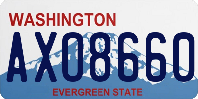 WA license plate AXO8660
