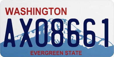 WA license plate AXO8661