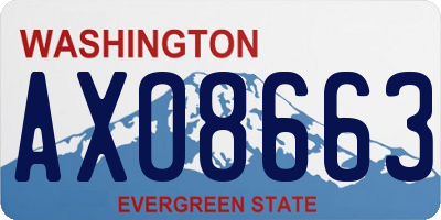 WA license plate AXO8663