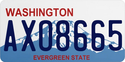 WA license plate AXO8665