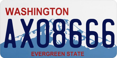 WA license plate AXO8666