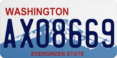 WA license plate AXO8669