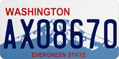 WA license plate AXO8670