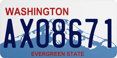 WA license plate AXO8671