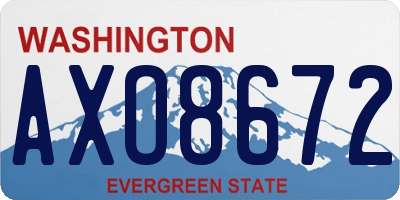 WA license plate AXO8672
