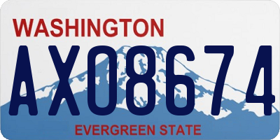 WA license plate AXO8674