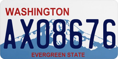 WA license plate AXO8676