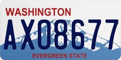 WA license plate AXO8677