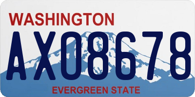 WA license plate AXO8678