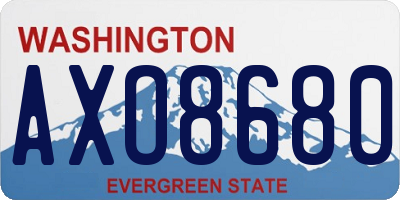 WA license plate AXO8680
