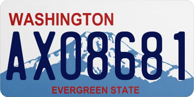 WA license plate AXO8681