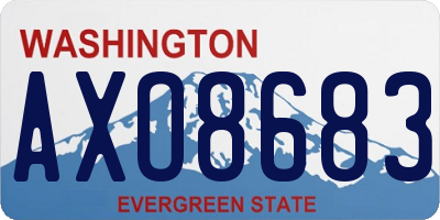 WA license plate AXO8683