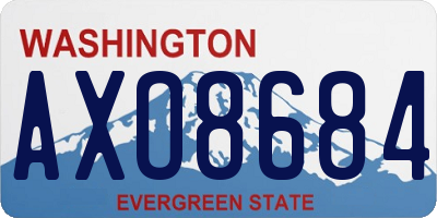 WA license plate AXO8684